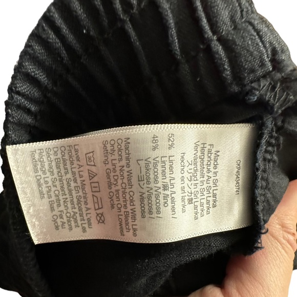 Madewell Black Linen Wide Leg Pants - Picture 7 of 7